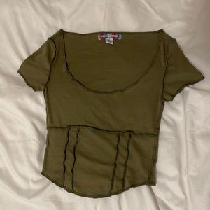 urban ottfitters green crop top